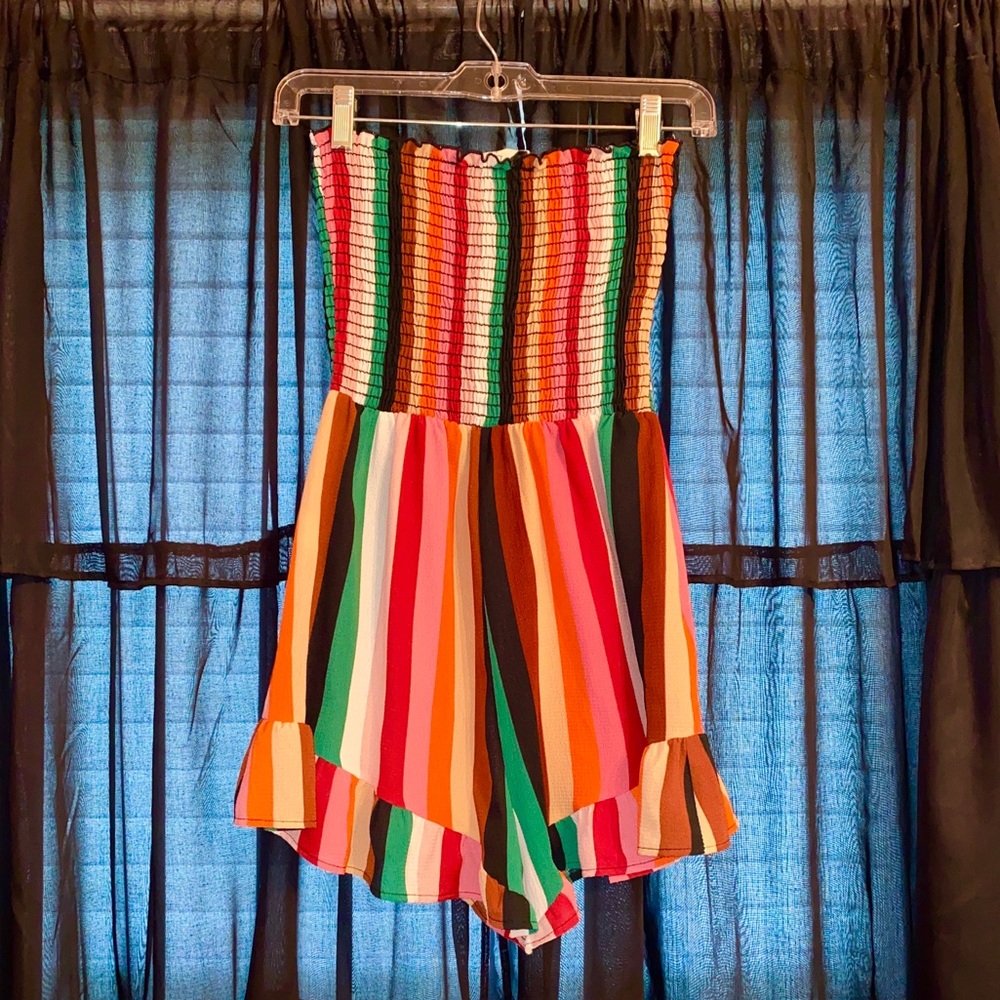 Multi-Colored Striped Romper from Audrey 3+1 Size Small - Picture 3 of 5